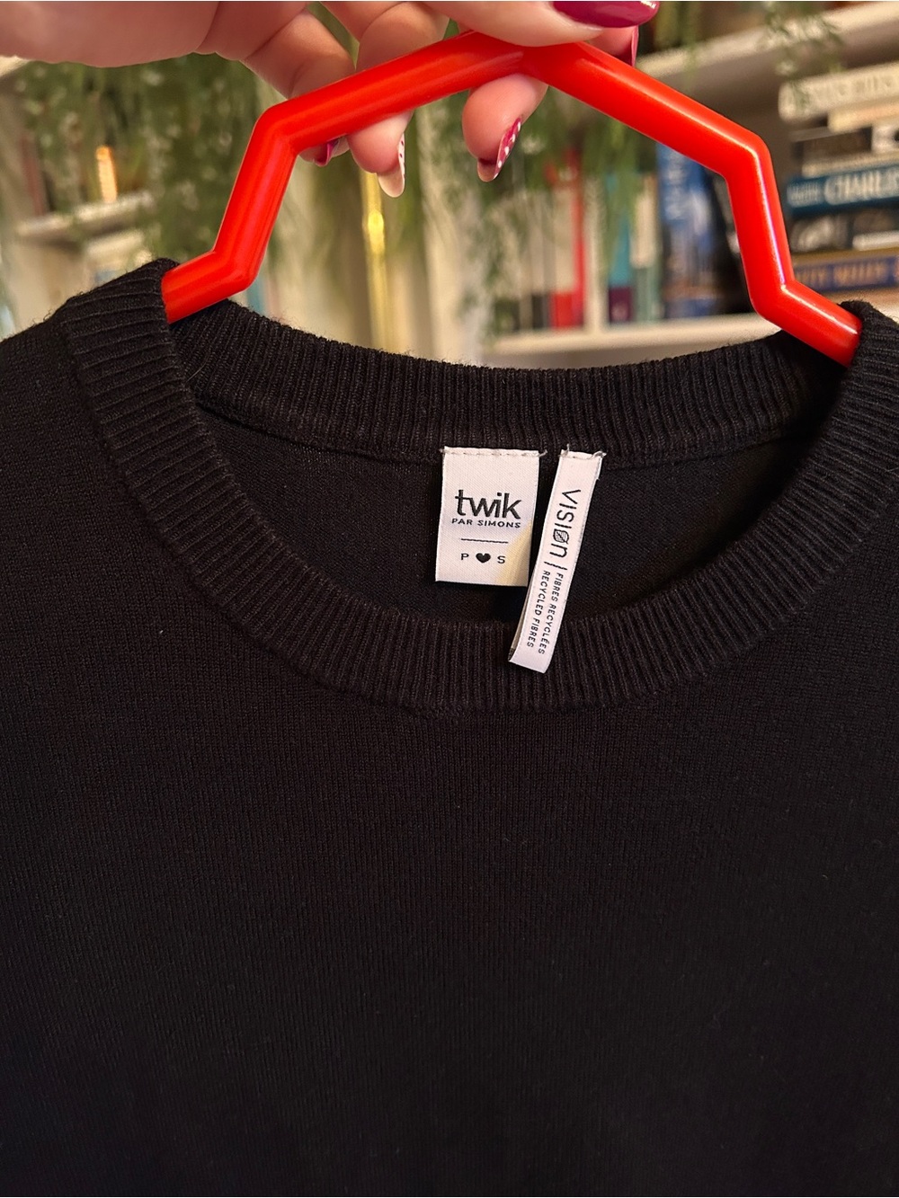 twik Black Crewneck Knit Sweater